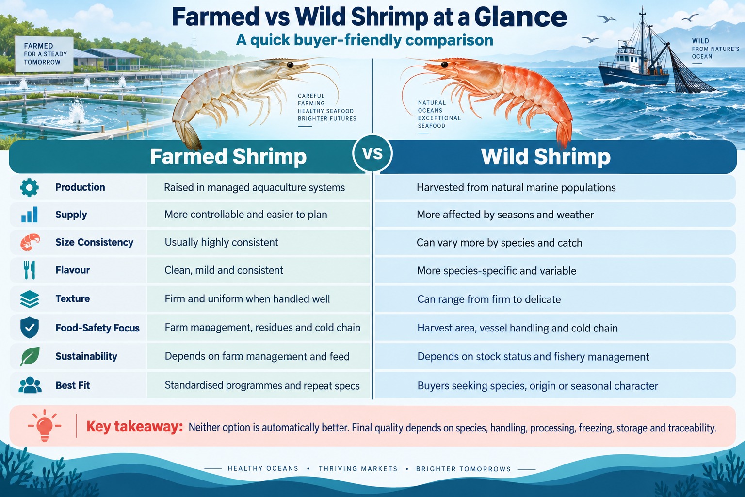 Farmed vs Wild Shrimp at a Glance