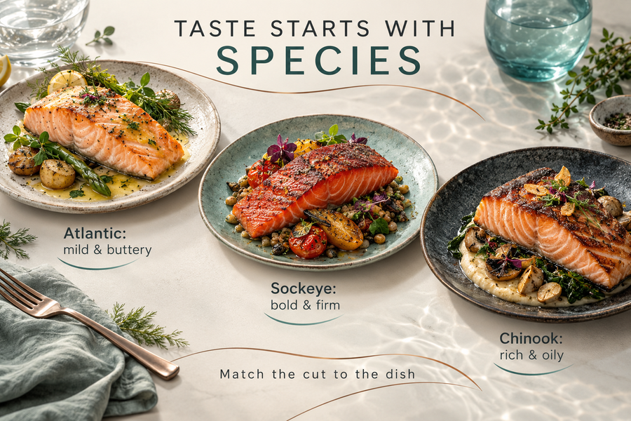 atlantic-sockeye-and-chinook-salmon-dishes-illustrating-typical-taste-and-texture-differences