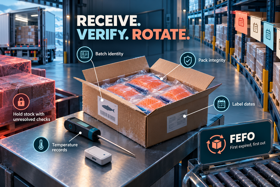 05-commercial-frozen-salmon-receiving-checks-for-batch-dates-packaging-and-cold-chain
