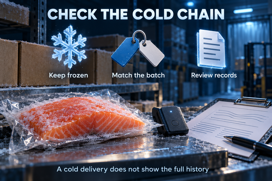 05-frozen-salmon-cold-chain-infographic-showing-batch-matching-and-record-review